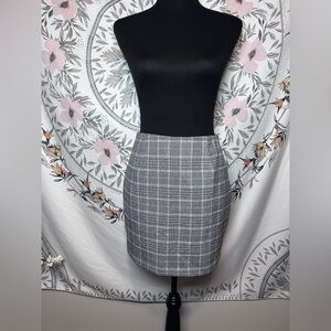 Classic Plaid Women's Skirt H&M Plaid Tweed Mini Skirt Dark Academia Preppy US 4